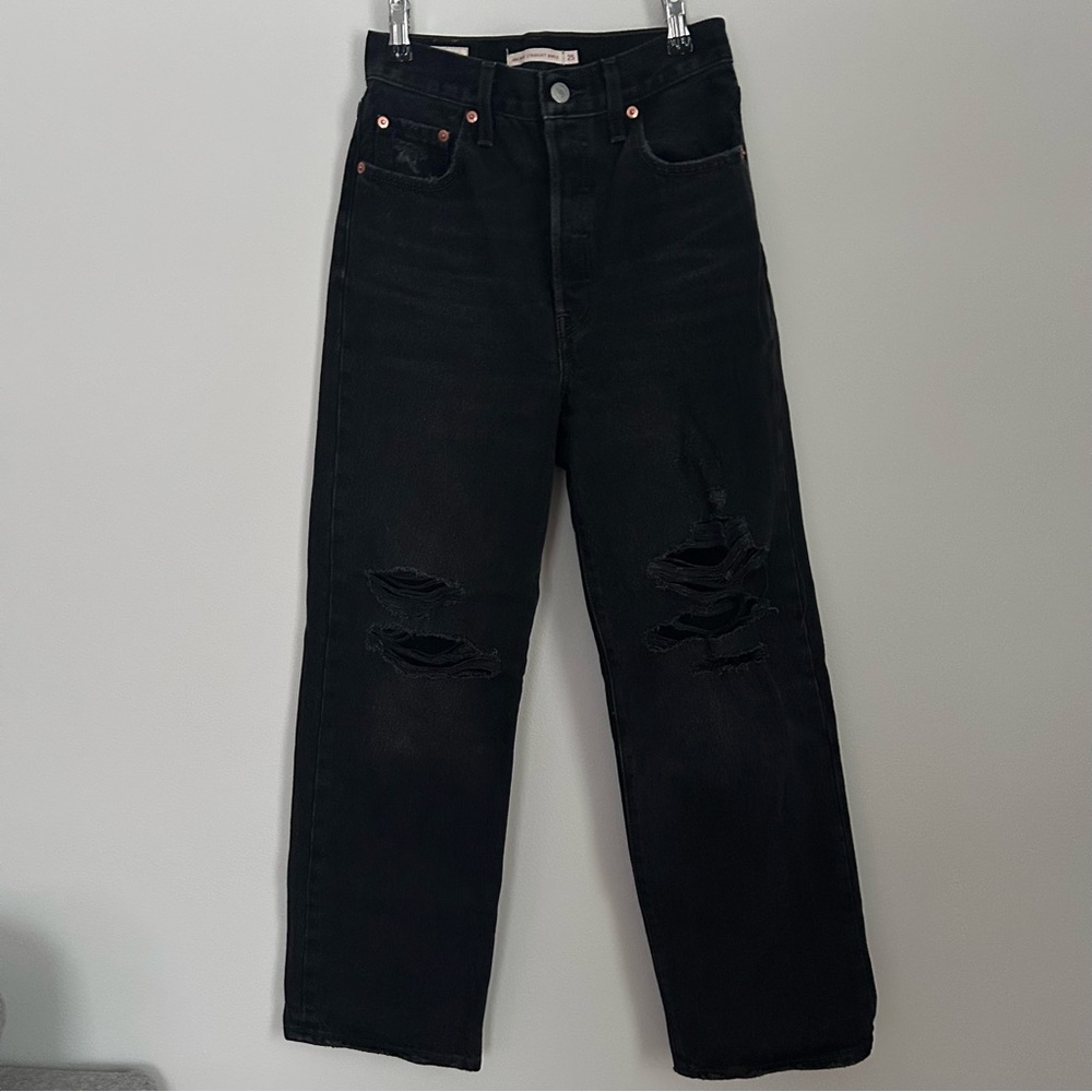 Levi’s Ribcage Ankle Straight Black Denim